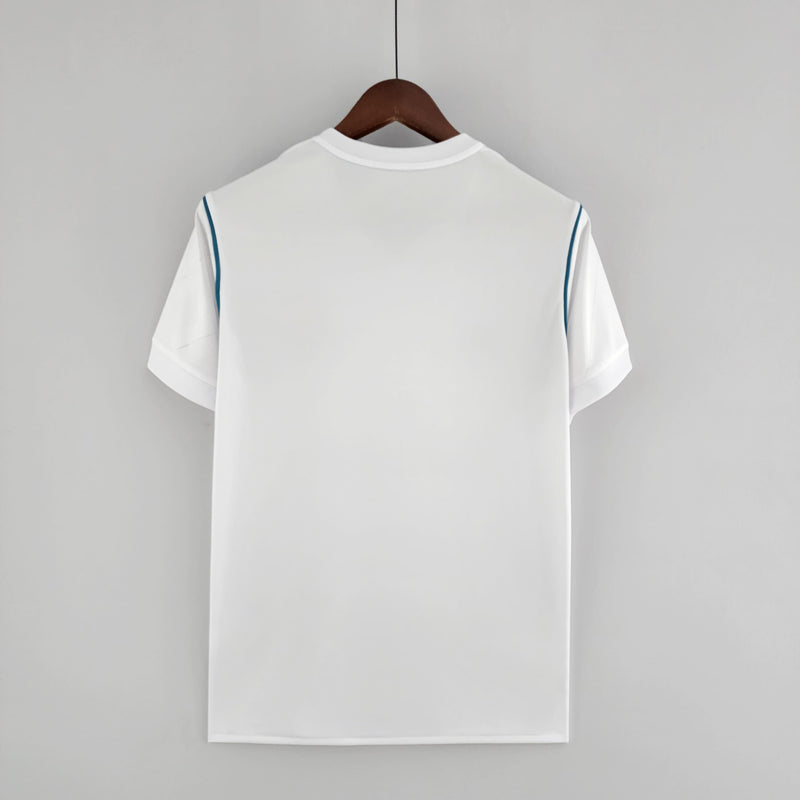 Camisa Retrô Real Madrid I 17/18 - Masculina - Branca com detalhes em azul
