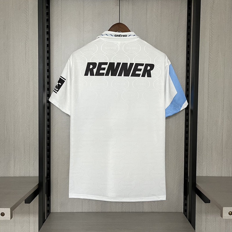 Retro Grêmio 1995/96 Away - Branco com detalhes azul e preto