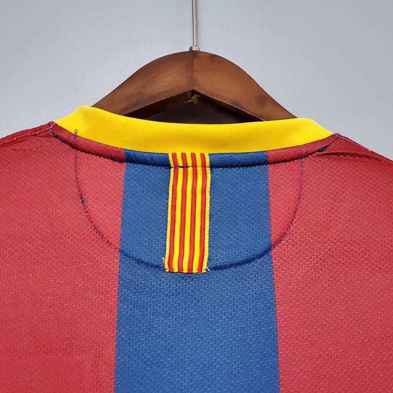 Camisa Retrô Barcelona I 10/11 - Masculina - Azul e vermelha com detalhes em amarelo