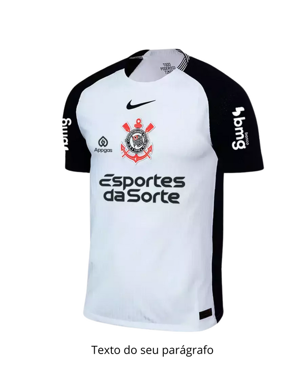 Camisa Corinthians Home 25/26 Torcedor Masculina – Branca e Preta II