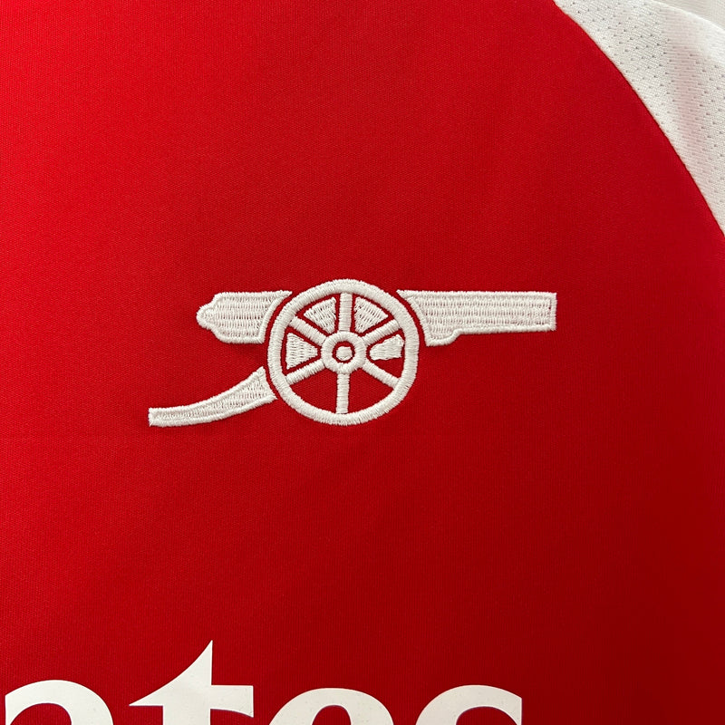 Camisa Arsenal I 24/25 - Torcedor Masculina - Branca com detalhes em azul e vermelho