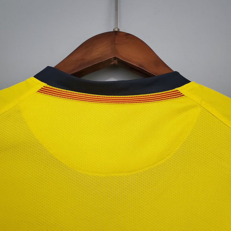 Camisa Retrô FC Barcelona II 08/09 - Masculina - Amarela com detalhes em azul e vermelho