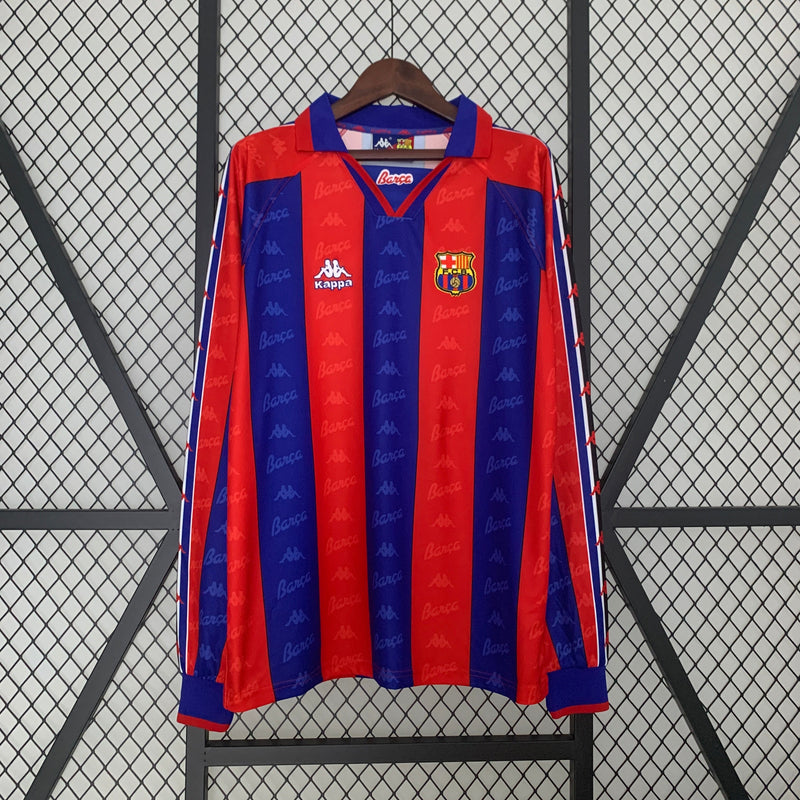 Camisa Manga Longa Retrô FC Barcelona 1996/97
