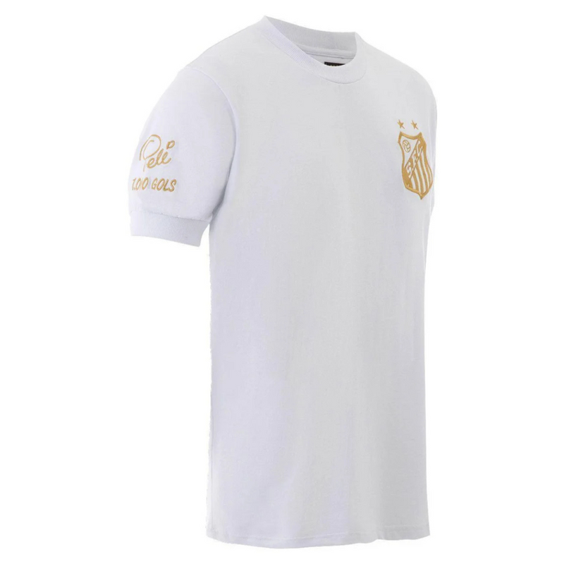 Camisa Santos Pelé Retrô Mil Gols Edição Limitada Masculina S/N - Branco