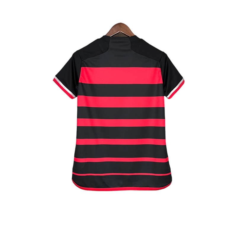 Camisa Flamengo I 24/25 - Torcedor Adidas Feminina - Vermelha e preta