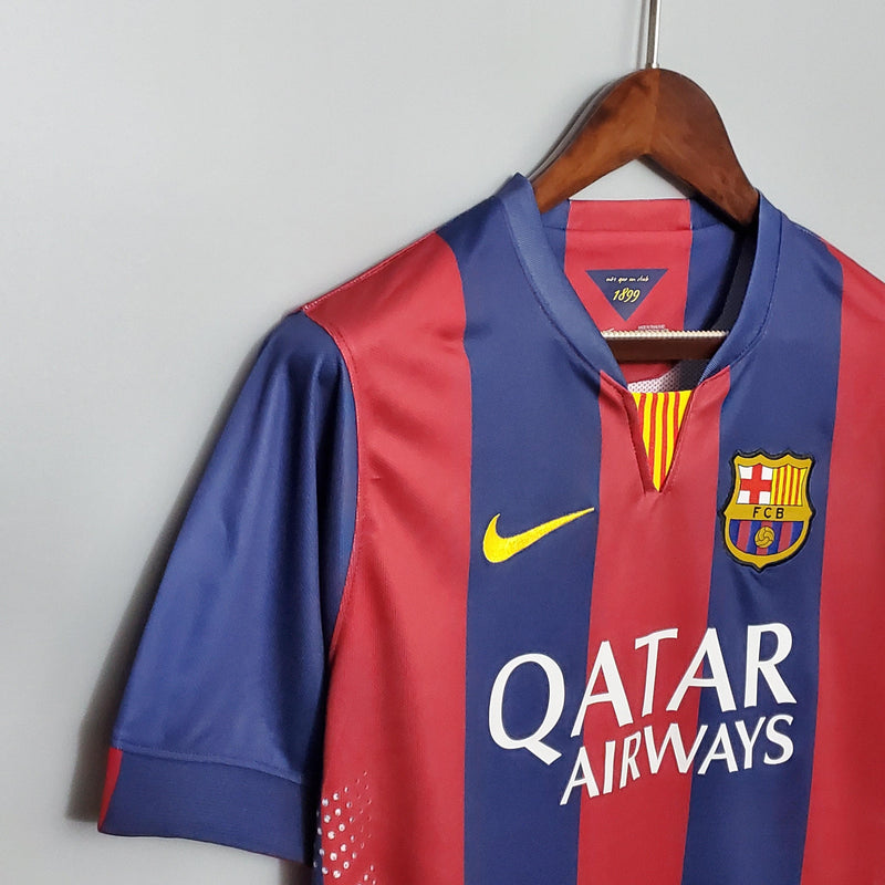 Camisa Barcelona Retrô 2014/2015 Azul e Grená