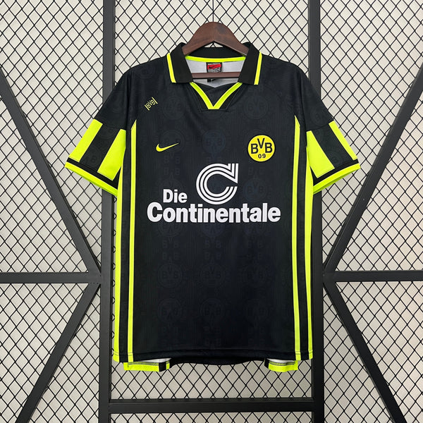 Camisa Retrô Borussia Dortmund 96/97 Away - Preta e Amarela