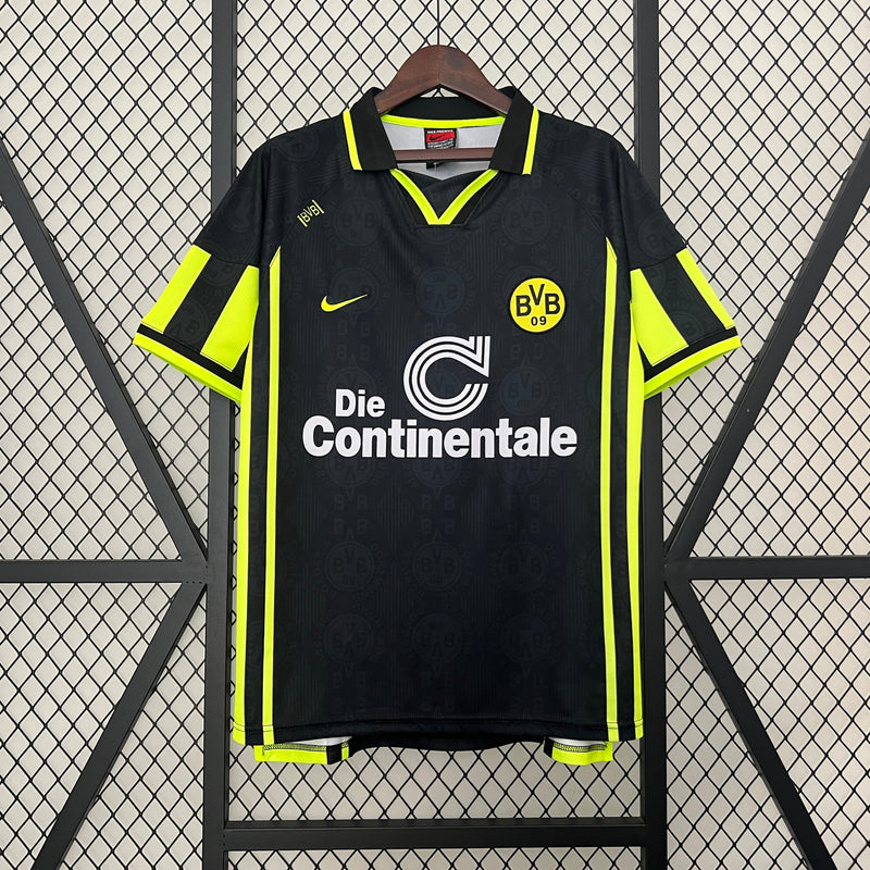 Camisa Retrô Borussia Dortmund 96/97 Away - Preta e Amarela