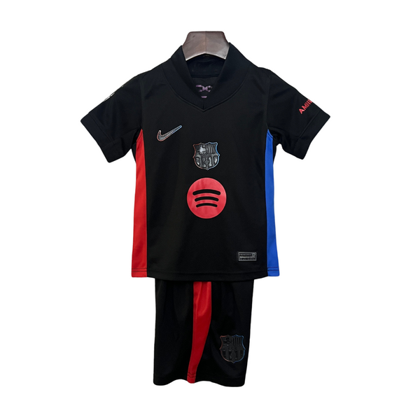 Kit Infantil Barcelona 24/25 Torcedor Masculina – Preto e Rosa