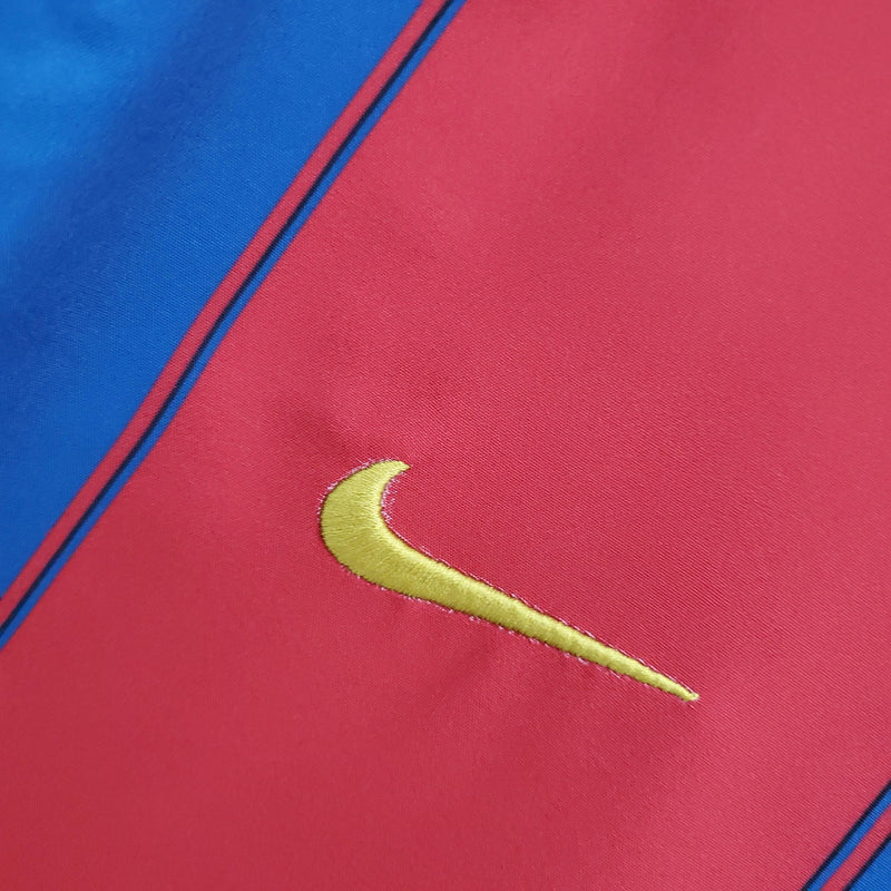 Camisa Barcelona Retrô 2003/2004 Azul e Grená