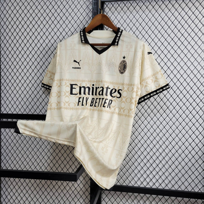 Camisa AC Milan Edição especial 24/25 - Torcedor Masculina - Bege com detalhes em preto