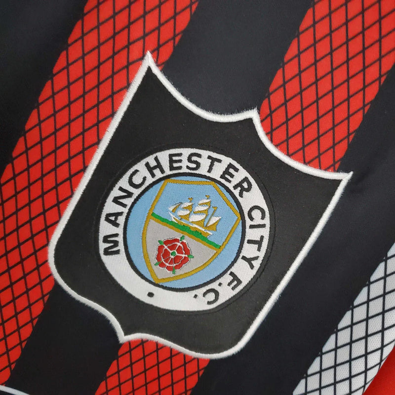 Camisa Manchester City Retrô 1994/1996 Vermelha e Preta