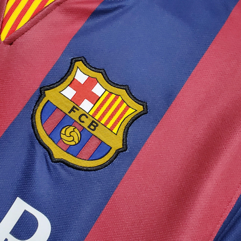 Camisa Barcelona Retrô 2014/2015 Azul e Grená