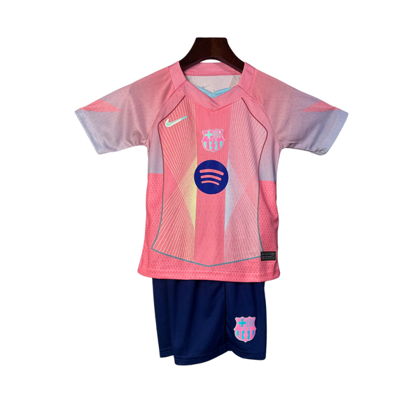 Kit Infantil Barcelona 25/26 Torcedor Masculina – Rosa