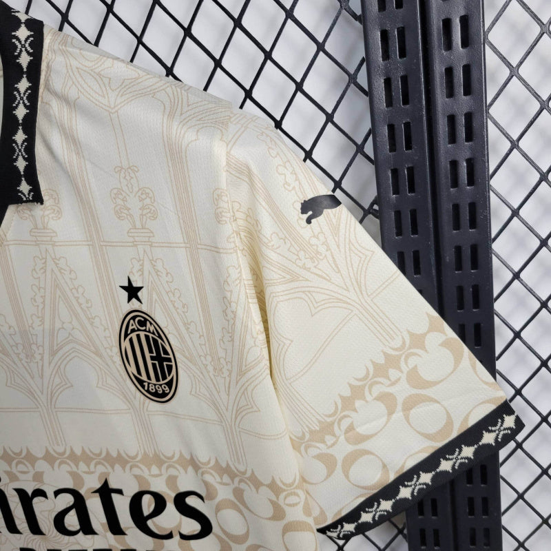 Camisa AC Milan Edição especial 24/25 - Torcedor Masculina - Bege com detalhes em preto