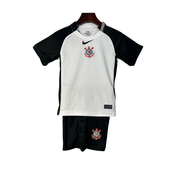 Kit Infantil Corinthians Away 25/26 - Preto e Branco