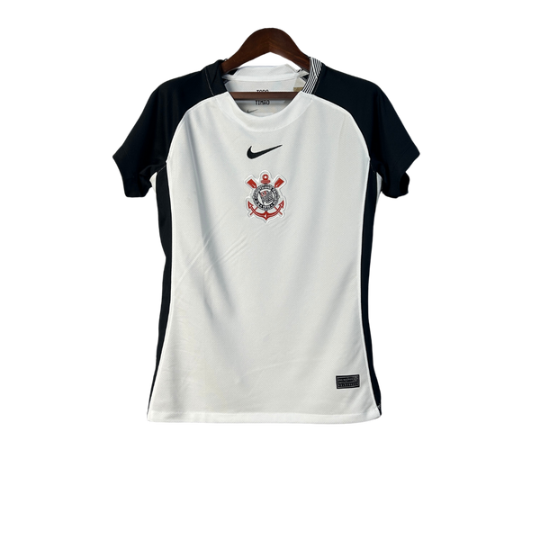 Camisa Corinthians Home 25/26 Torcedor Feminina – Branca e Preto
