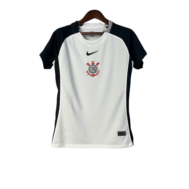 Camisa Corinthians Home 25/26 Torcedor Feminina – Branca e Preto