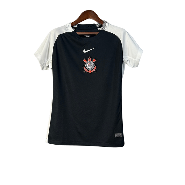Camisa Corinthians Home 25/26 Torcedor Masculina – Preto e Branco