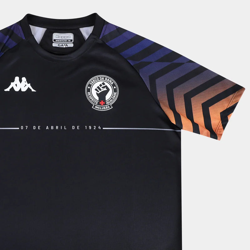 Camisa Vasco Da Gama 2024 Aquecimento Preta Masculino