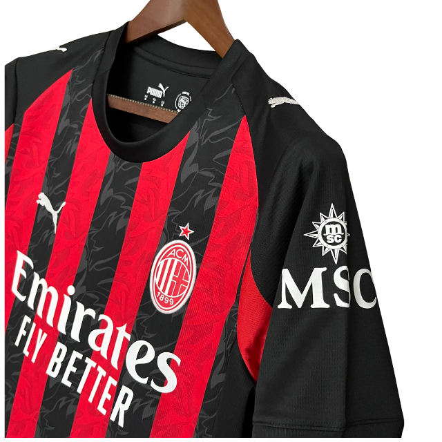 Camisa AC Milan I 25/26 - Torcedor Masculina - Vermelha e preta - Lançamento