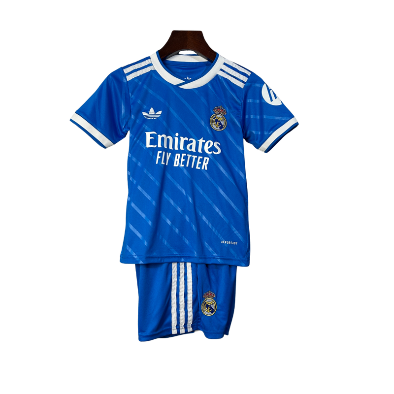 Kit Infantil Real Madri 25/26 Torcedor Masculina – Azul
