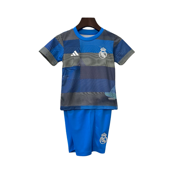Kit Infantil Real Madri 25/26 Torcedor Masculina – Azul e cinza