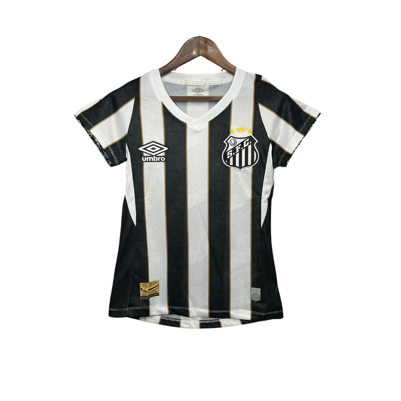 Camisa Santos 24/25 Torcedor Feminina – Preta e branca