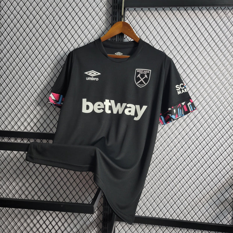 Camisa West Ham United Away 22/23 Torcedor Masculina - Preta