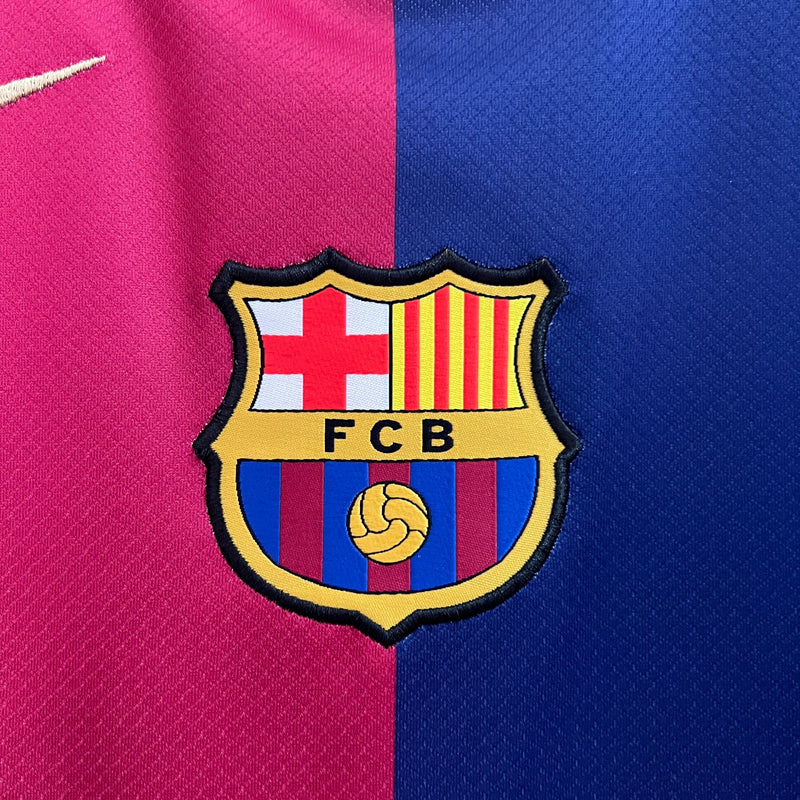 Camisa Barcelona I 24/25 - Torcedor Masculina - Azul e vermelha