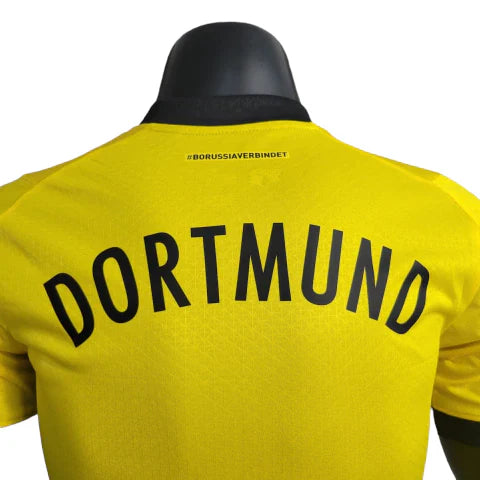 Camisa Borussia Dortmund I 23/24 - Jogador Masculina - Amarela e preta