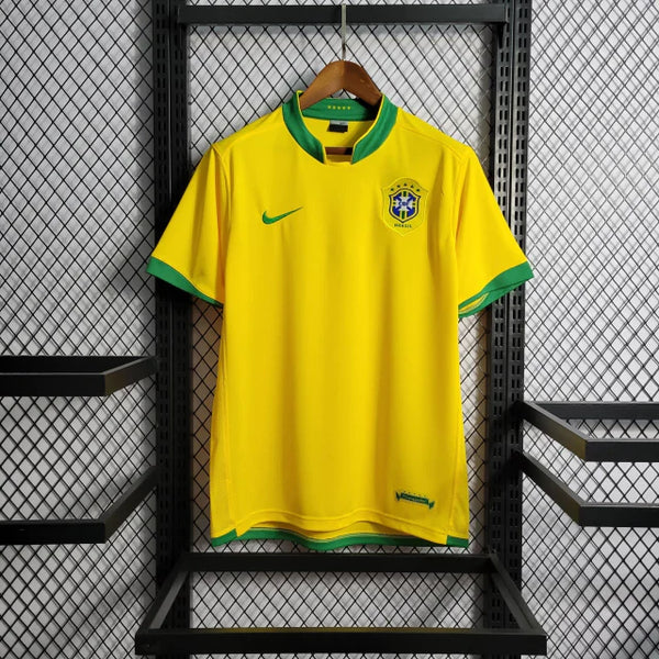 Camisa Retrô  Seleção Brasileira 2006 Home - Torcedor Masculina - Amarelo