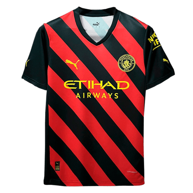 Camisa Manchester City II 22/23 Torcedor Masculina - Vermelho e Preto