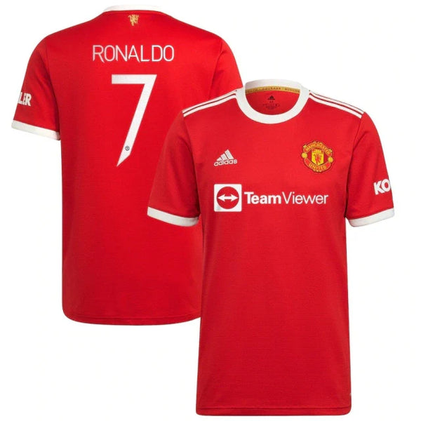 Camisa Manchester United Home  21/22 - Torcedor Masculina - Personalizada RONALDO N° 7 Vermelha - Fonte Champions League