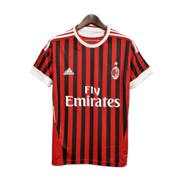 Camisa AC Milan Retrô 2011/2012 Vermelha e Preta - Home