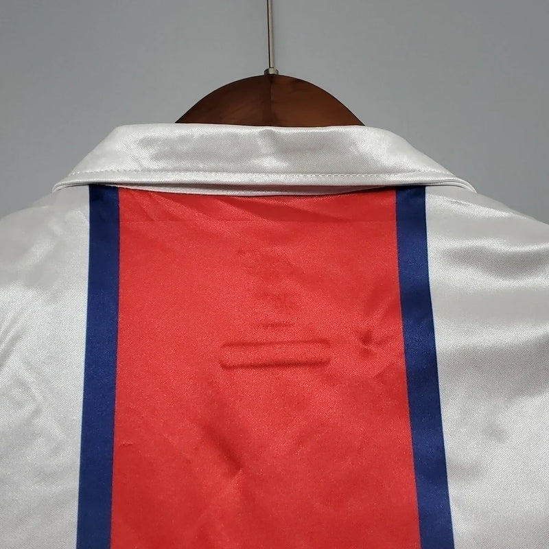 Camisa Retrô Paris Saint-Germain II 1998/1999 - Torcedor Masculina - Branca, azul e vermelha