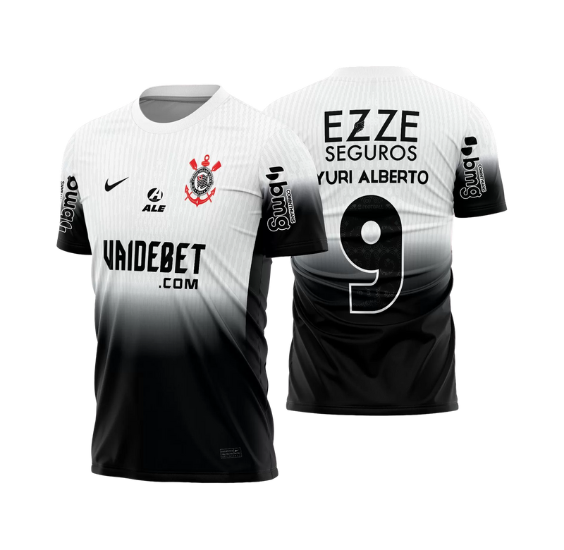 Camisa Corinthians Home 24/25 Torcedor Masculina – Branca e Preta II