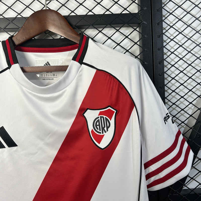 Camisa River Plate I 25/26 - Torcedor Masculina - Branca com detalhes em vermelho