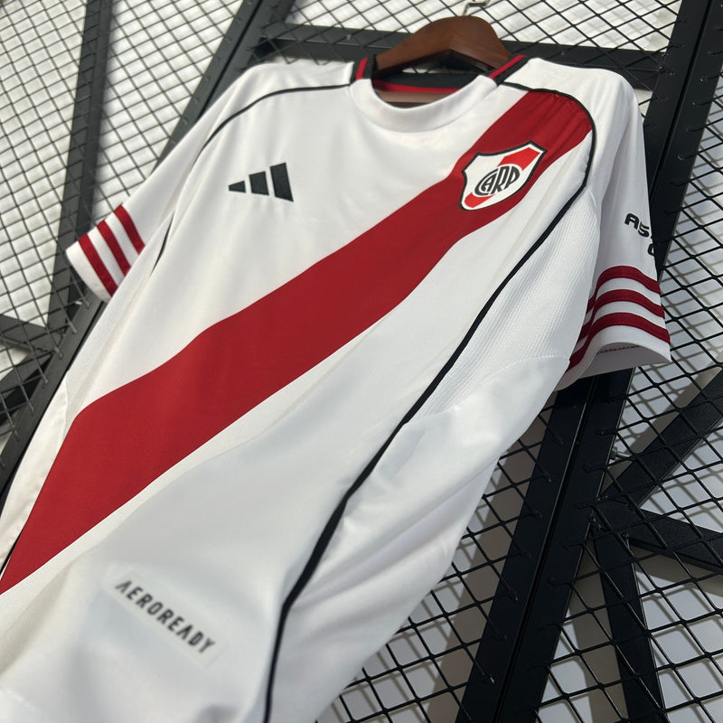 Camisa River Plate I 25/26 - Torcedor Masculina - Branca com detalhes em vermelho