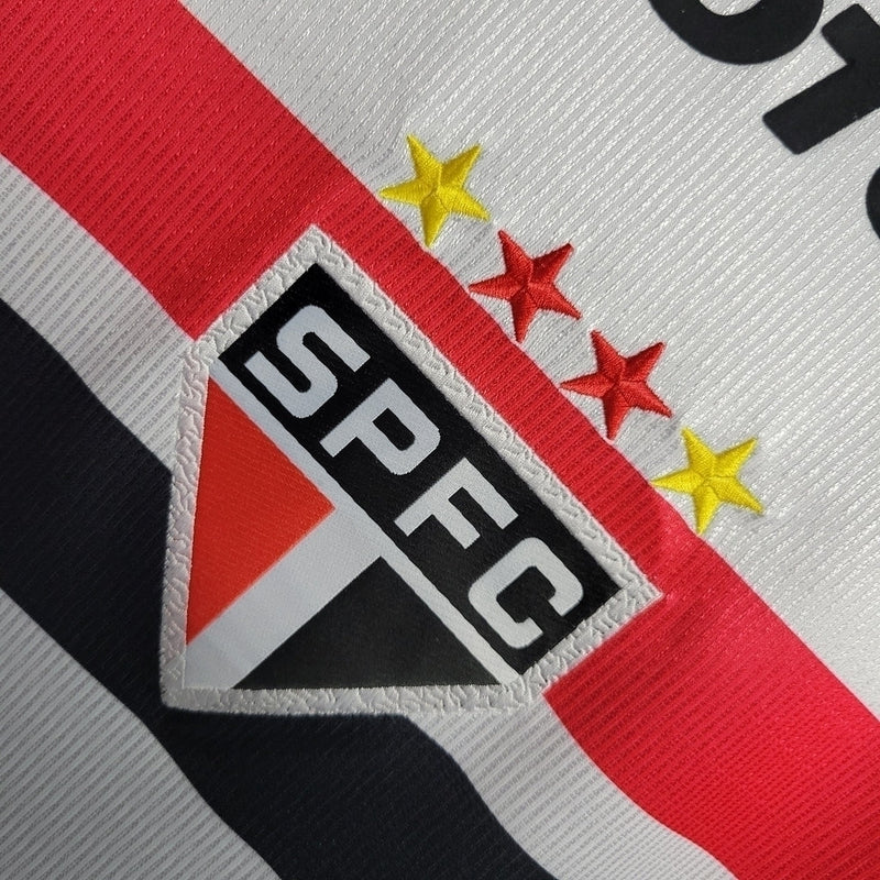 Camisa Retrô São Paulo I 2000 - Masculina Penalty - Branca com símbolo do Paulistão