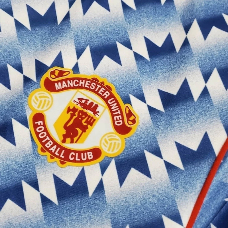 Camisa Manchester United Retrô 1990/1992 Azul e Branca