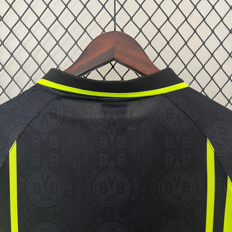 Camisa Retrô Borussia Dortmund 96/97 Away - Preta e Amarela