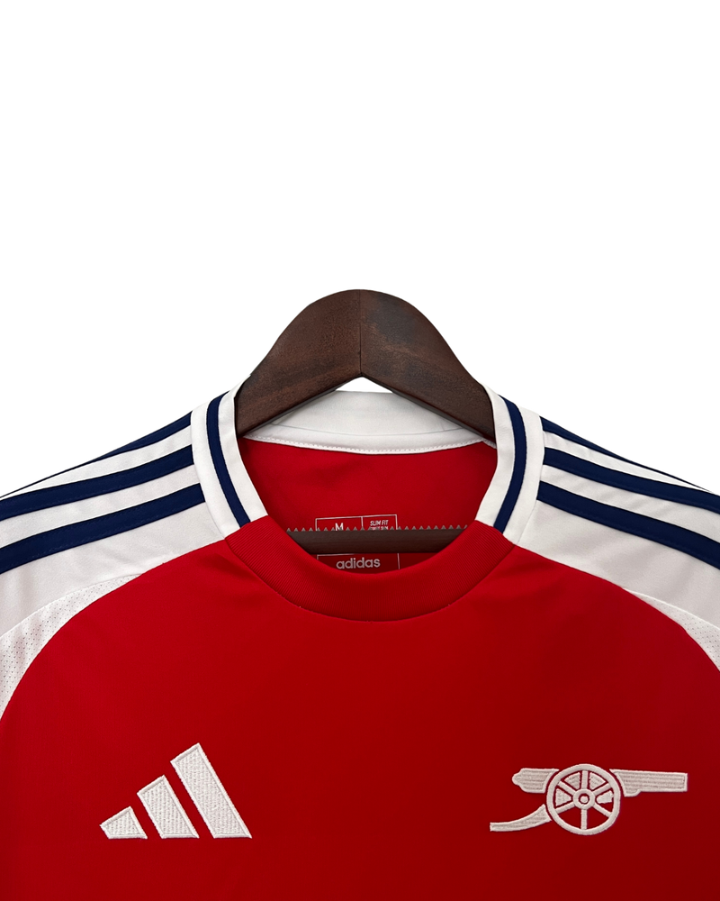 Camisa Arsenal I 24/25 - Torcedor Masculina - Branca com detalhes em azul e vermelho