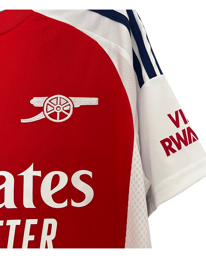 Camisa Arsenal I 24/25 - Torcedor Masculina - Branca com detalhes em azul e vermelho