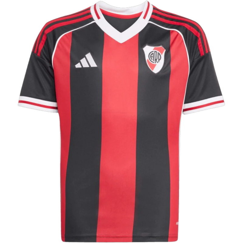 Camisa River Plate Away 25/26 - Torcedor Masculina -Preta com listras vermelhas