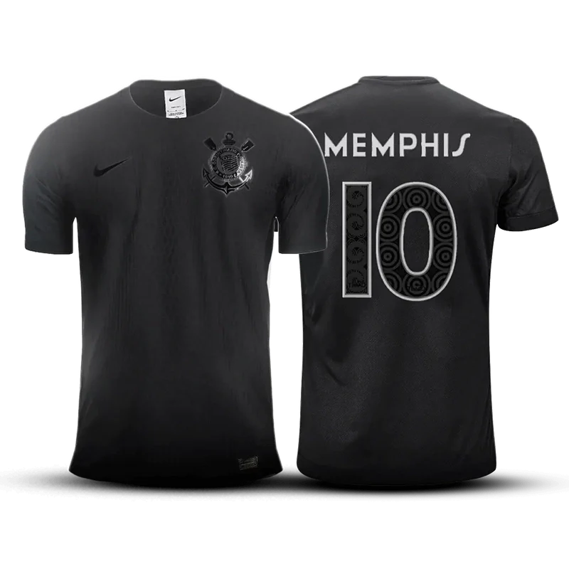 Camisa Corinthians 2024/25 AWAY all black - Torcedor Masculina - Menphis N°10