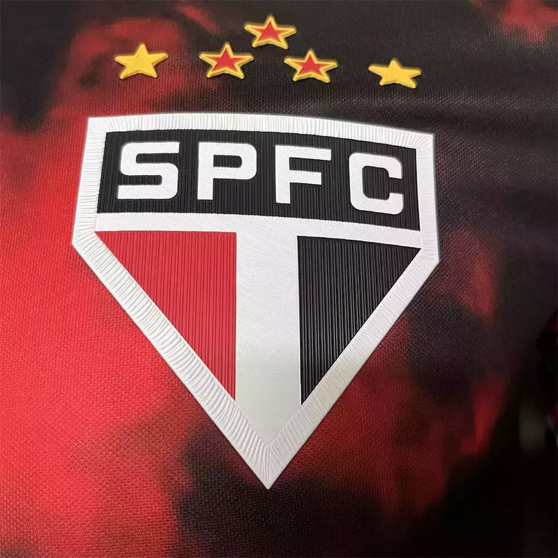 Camisa São Paulo III 24/25 - Jogador  Masculina - Vermelha com detalhes em preto
