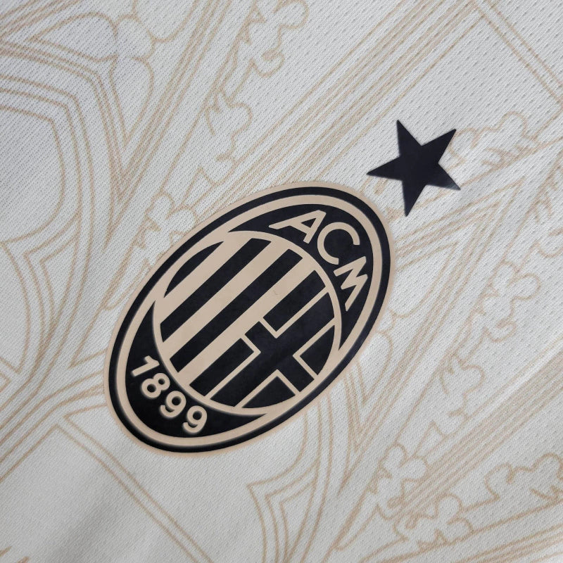 Camisa AC Milan Edição especial 24/25 - Torcedor Masculina - Bege com detalhes em preto