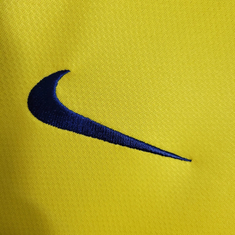 Camisa Retrô FC Barcelona II 08/09 - Masculina - Amarela com detalhes em azul e vermelho