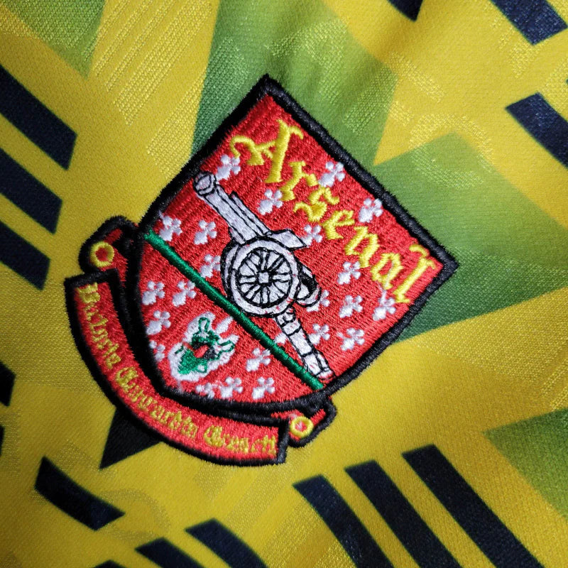 Camisa Retrô Arsenal II 91/93 - Masculina - Amarela com detalhes em verde e vermelho